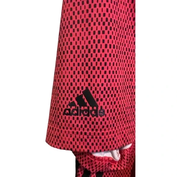 ADIDAS MEN'S POLO, SIZE: L COLOR: PINK/BLACK ALL OVER PATTERN. EUC - Picture 5 of 10